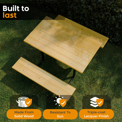 Wood Picnic Table - Rectangle - 4ft - Radiata Pine