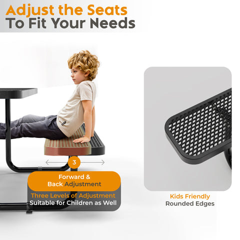 Metal Picnic Table - Rectangle Expanded Metal - 4ft - Black - ADA Compliant