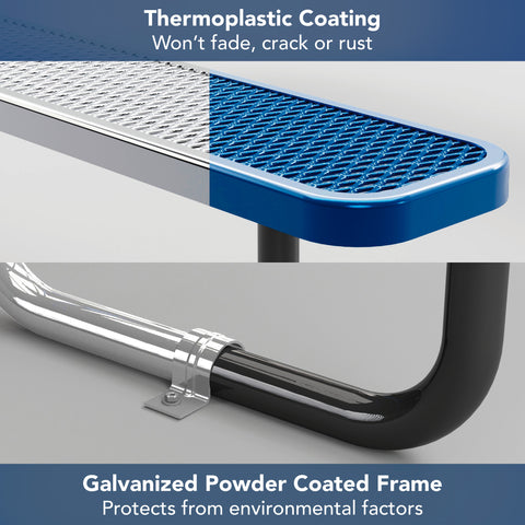 Metal Picnic Table - Rectangle Expanded Metal - 6ft - Blue