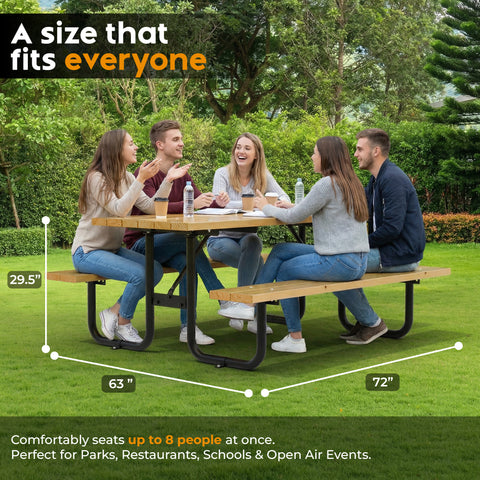 Wood Picnic Table - Rectangle - 6ft - Radiata Pine