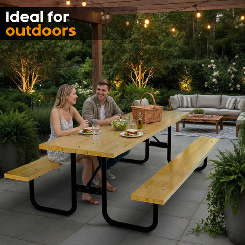 Wood Picnic Table - Rectangle - 8ft - Radiata Pine