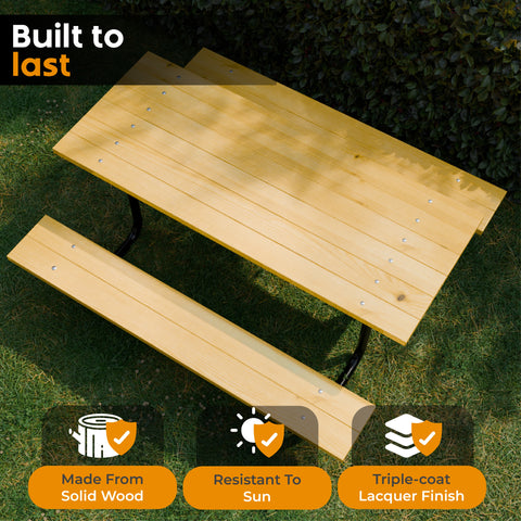 Wood Picnic Table - Rectangle - 6ft - Radiata Pine