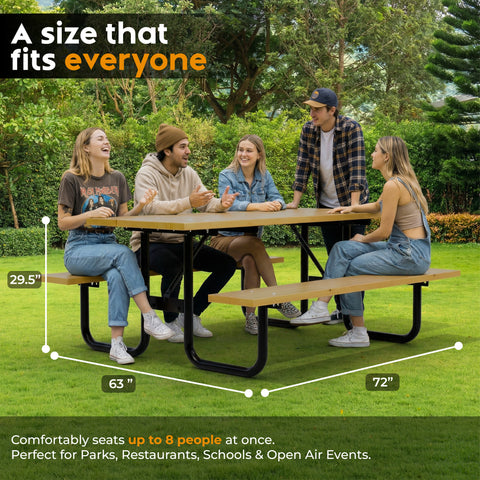 Wood Picnic Table - Rectangle - 6ft - Radiata Pine