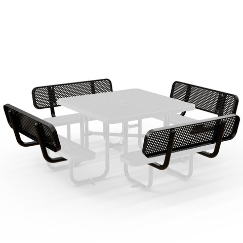 Backrests For Square Picnic Tables - 46in - Black - 4 pcs