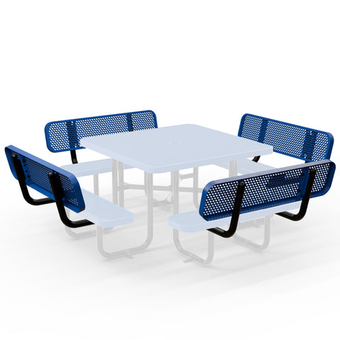 Backrests For Square Picnic Tables - 46in - Blue - 4 pcs