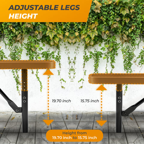 Heavy-Duty Outdoor Bench - Expanded Metal - 6ft - Inground - No Back - Brown