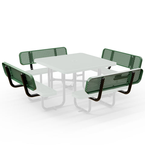 Backrests For Square Picnic Tables - 46in - Green - 4 pcs