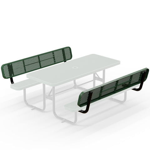 Backrests For Rectangular Picnic Tables - 6ft - Green - 2 pcs
