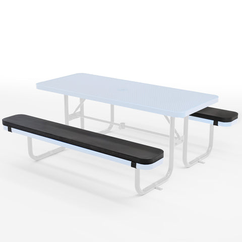 Cushions For Rectangular Picnic Tables - 6ft - Black - 2 pcs
