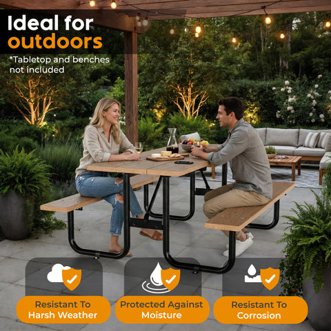 Heavy Duty DIY Picnic Table Legs Kit for 4ft, 6ft and 8ft Tables