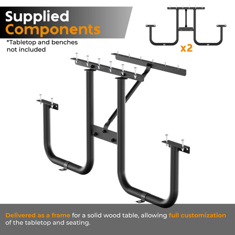 Heavy Duty DIY Picnic Table Legs Kit for 4ft, 6ft and 8ft Tables