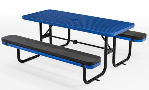 Cushions For Rectangular Picnic Tables - 6ft - Black - 2 pcs