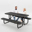 Picnic Table - Rectangle Expanded Metal - 6ft - Black