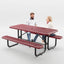 Picnic Table - Rectangle Expanded Metal - 6ft - Red