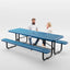 Picnic Table - Rectangle Expanded Metal - 8ft - Blue