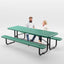 Picnic Table - Rectangle Expanded Metal - 8ft - Green