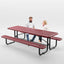 Picnic Table - Rectangle Expanded Metal - 8ft - Red