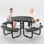 Picnic Table - Round Expanded Metal - 46 in - Black