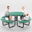 Picnic Table - Round Expanded Metal - 46 in - Green