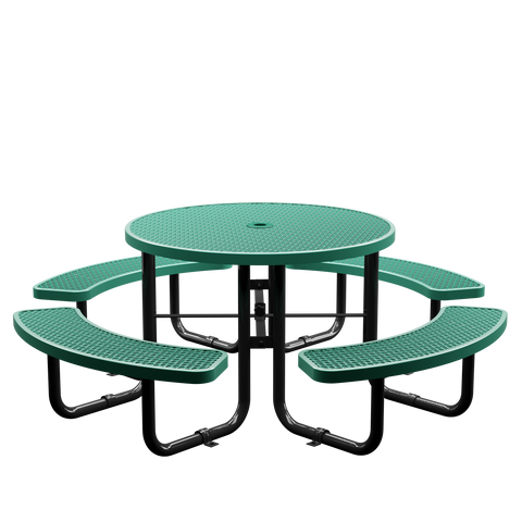 Picnic Table - Round Expanded Metal - 46 in - Green