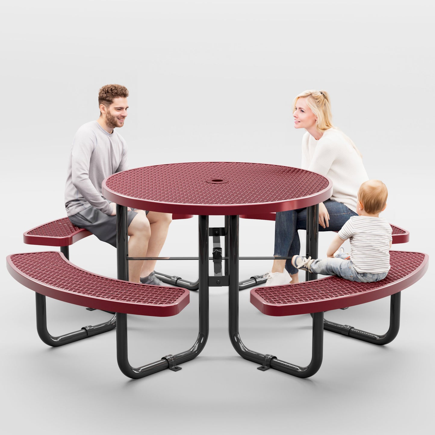 Picnic Table - Round - 46 in - Red