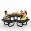 Kids Picnic Table - Round Expanded Metal - 38 in - Black