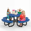 Kids Picnic Table - Round Expanded Metal - 38 in - Blue