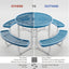 Picnic Table - Round Expanded Metal - 46 in - Blue