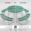 Picnic Table - Round Expanded Metal - 46 in - Green