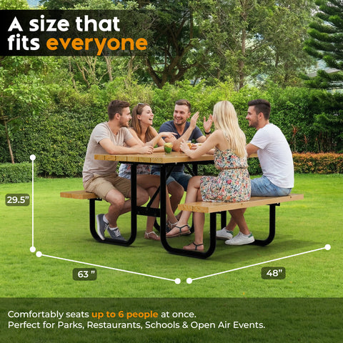 Wood Picnic Table - Rectangle - 4ft - Radiata Pine