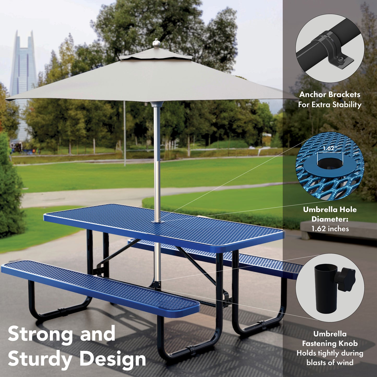 Picnic Table - Rectangle - 6ft - Blue