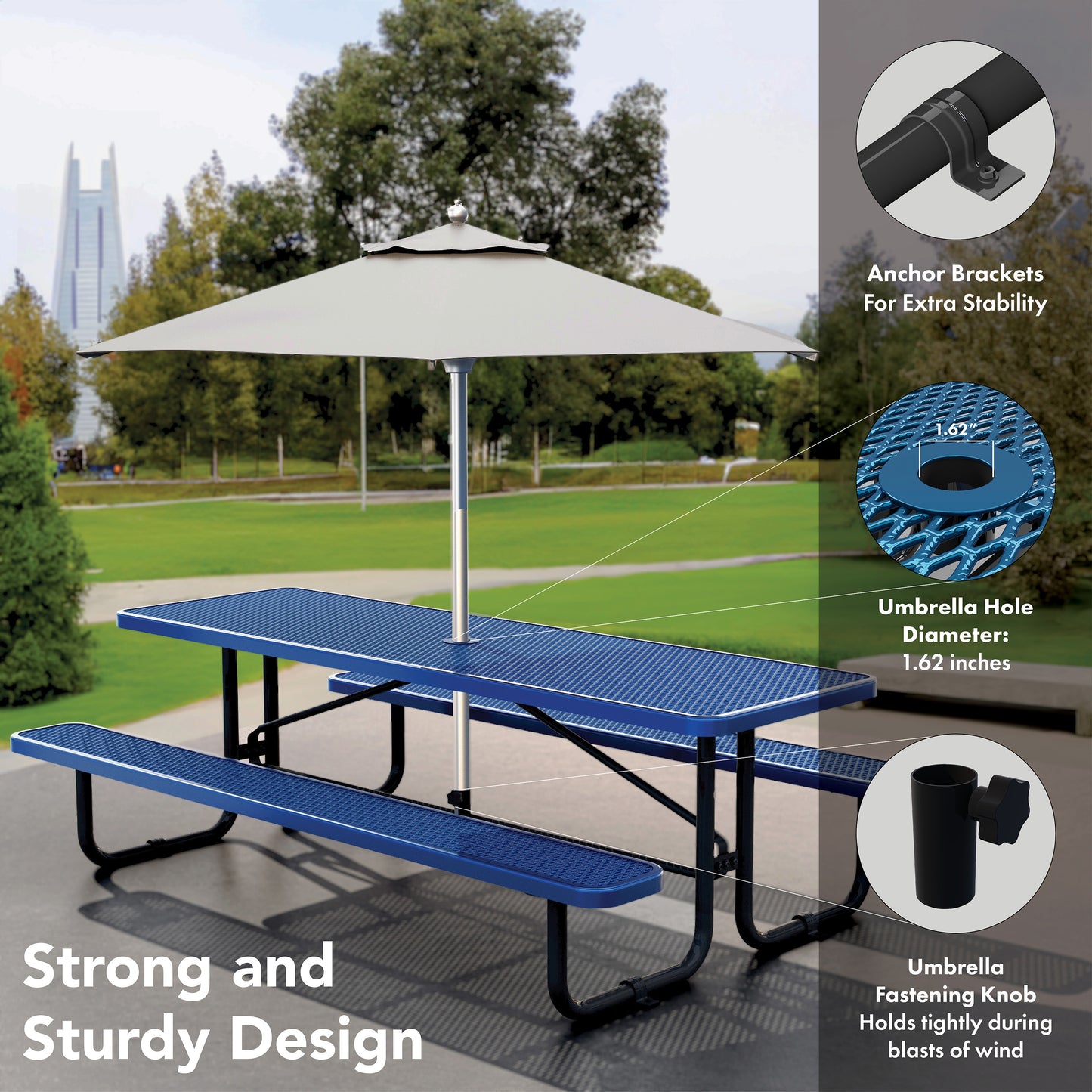 Picnic Table - Rectangle - 8ft - Blue