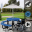 Picnic Table - Round Expanded Metal - 46 in - Blue