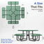 Picnic Table - Square Expanded Metal - 46 in - Green