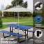 Metal Picnic Table - Rectangle Expanded Metal - 6ft - Blue - NOT ADA COMPLIANT