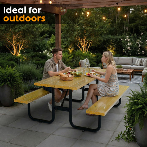 Wood Picnic Table - Rectangle - 6ft - Radiata Pine
