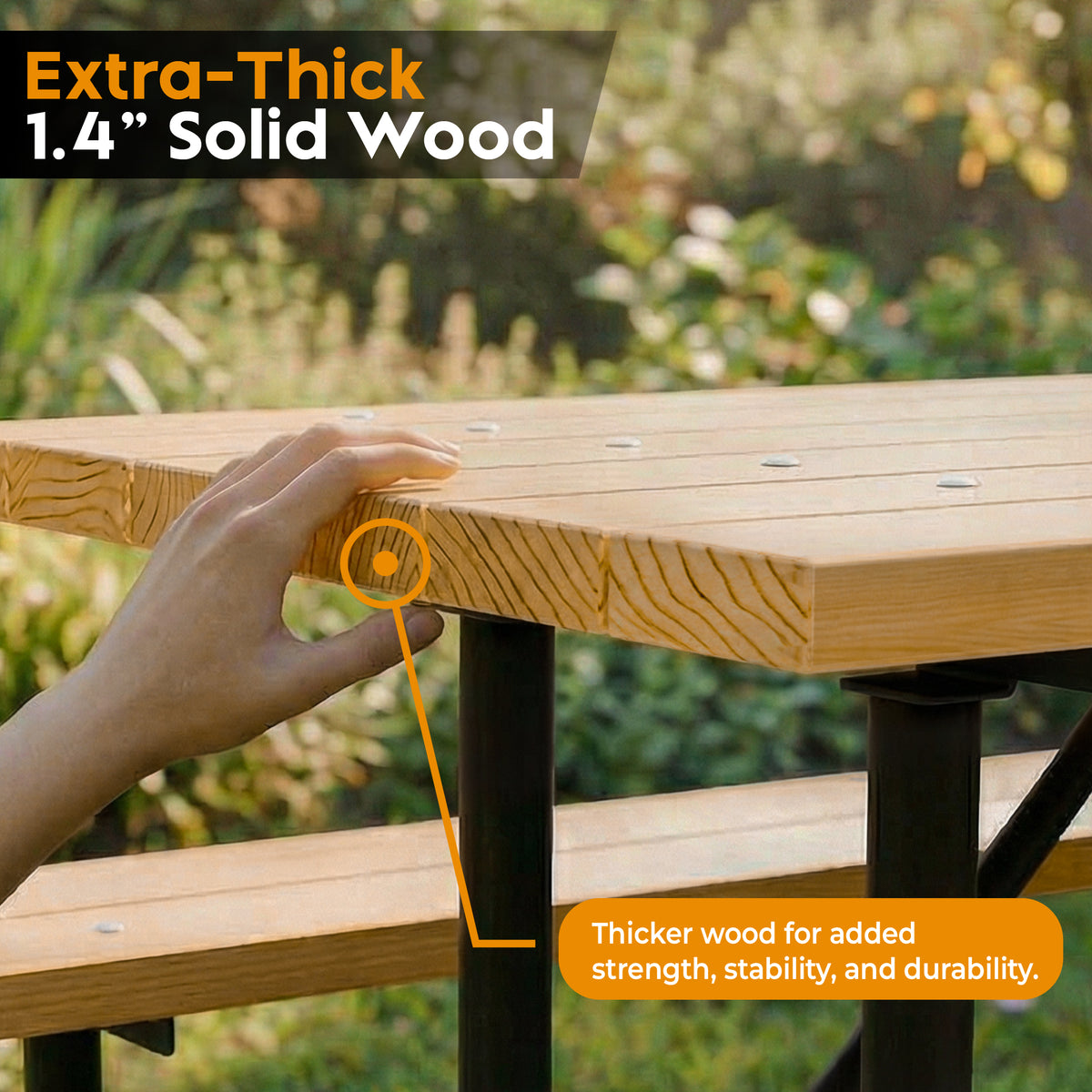 Pinus Radiata Table Wood Picnic Table - Rectangle - 6ft - Radiata Pine – OUTTANS