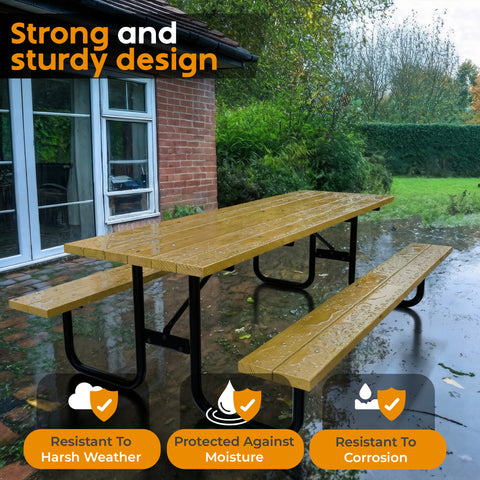 Wood Picnic Table - Rectangle - 8ft - Radiata Pine