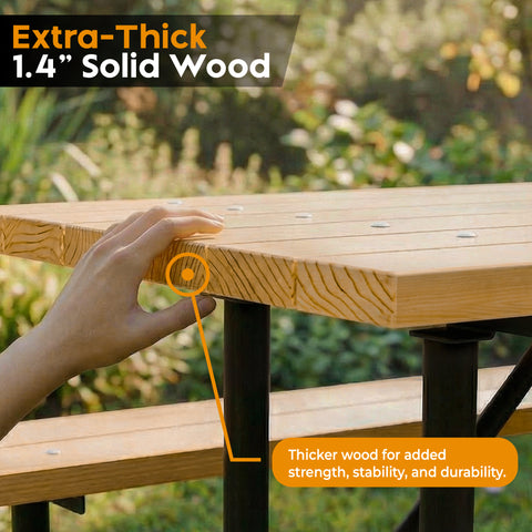Wood Picnic Table - Rectangle - 8ft - Radiata Pine