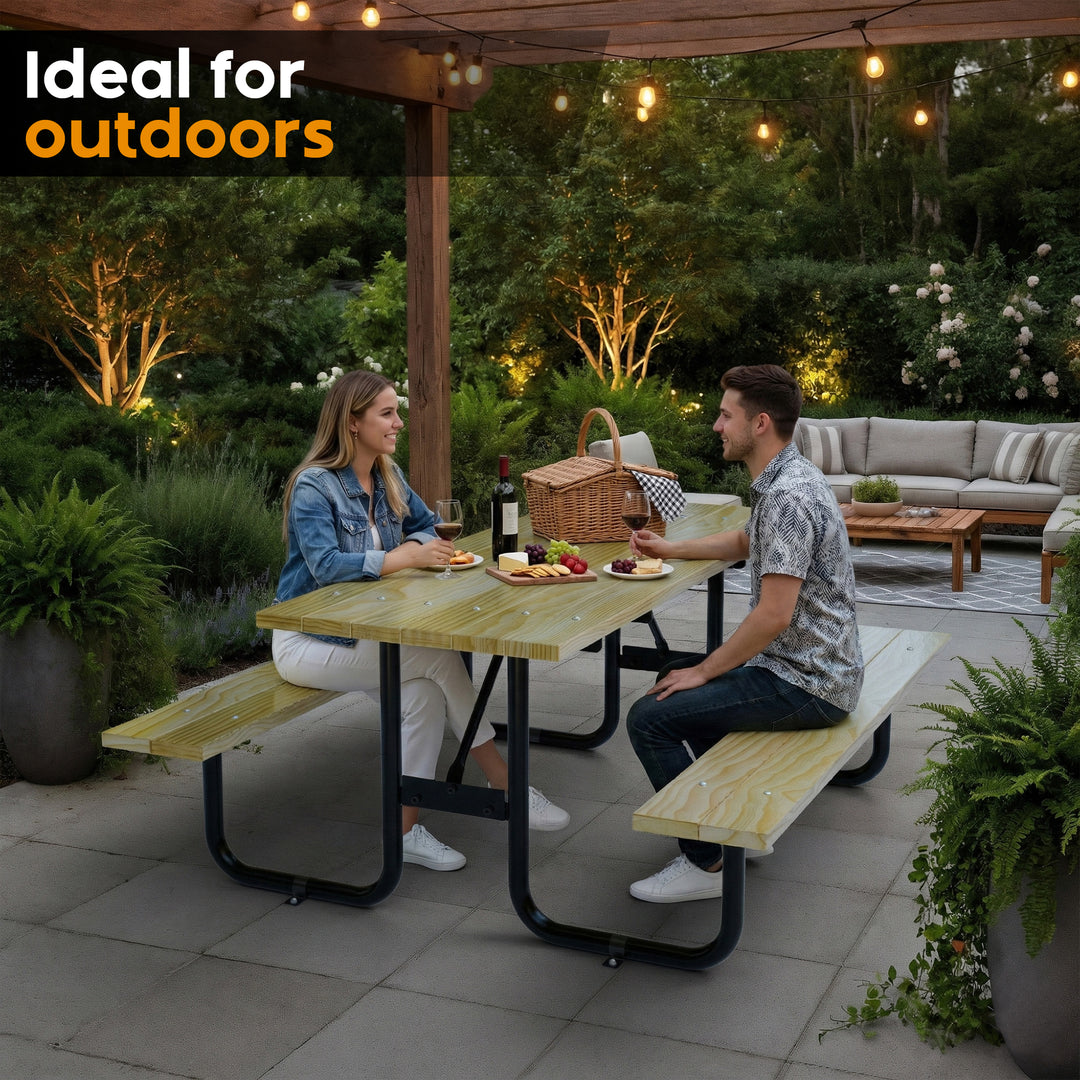Wood Picnic Table - Rectangle - 6ft - Spruce Pine – OUTTANS