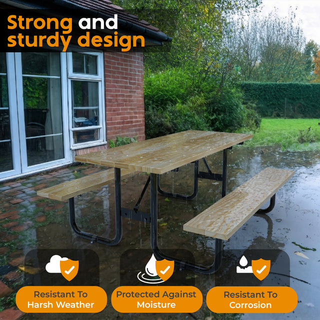 Wood Picnic Table - Rectangle - 6ft - Spruce Pine – OUTTANS