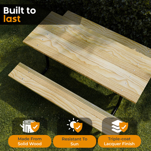 Wood Picnic Table - Rectangle - 6ft - Spruce Pine