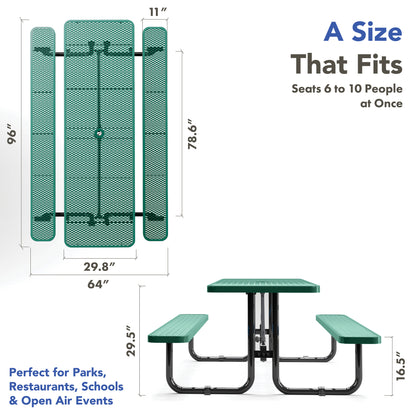 Picnic Table - Rectangle - 8ft - Green