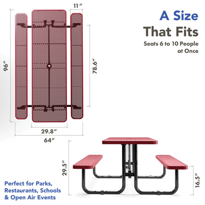 Picnic Table - Rectangle - 8ft - Red