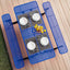 Metal Picnic Table - Rectangle Punched Metal - 6ft - Blue - ADA Compliant