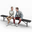 Heavy-Duty Outdoor Bench - Expanded Metal - 8ft - Inground - Black