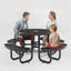Metal Picnic Table - Round Expanded Metal - 38 in - Black