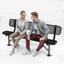 Heavy-Duty Outdoor Bench - Expanded Metal - 6ft - Surface - With Back - Black