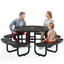 Metal Picnic Table - Round Punched Metal - 46 in - Black