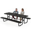 Metal Picnic Table - Rectangle Punched Metal - 8ft - Black